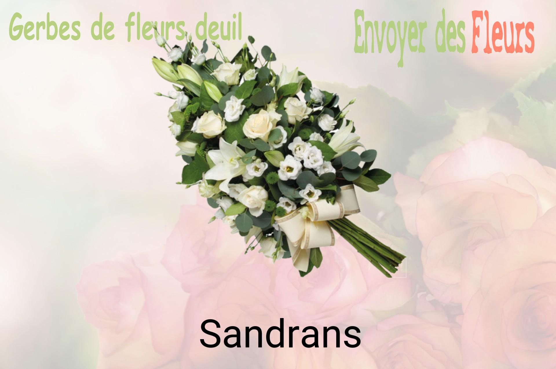 Gerbe de fleurs de deuil livrée à Sandrans